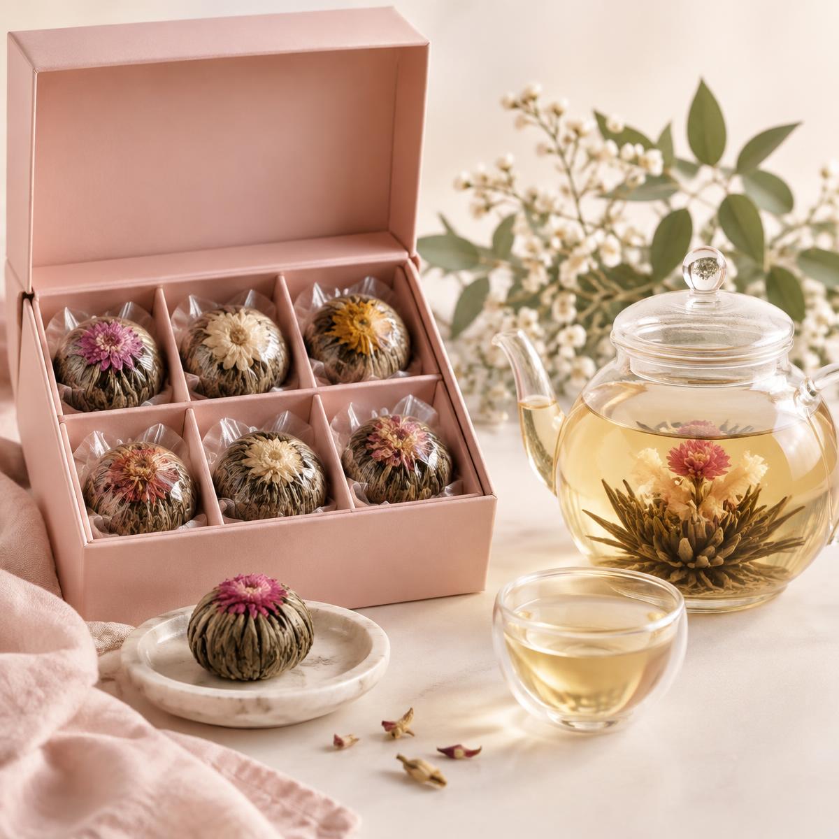 Coffret de fleurs de thé